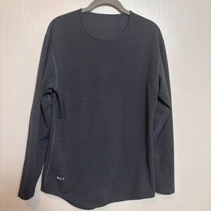 BYLT Lux Men's Shirt Drop Cut Long Sleeve Stripe Gray Black Size Small